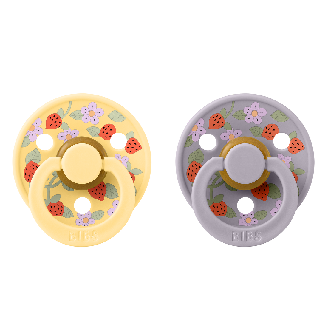 Bibs Pacifier x Liberty 2 Pack Strawberries and Cream - Pale Butter Mix
