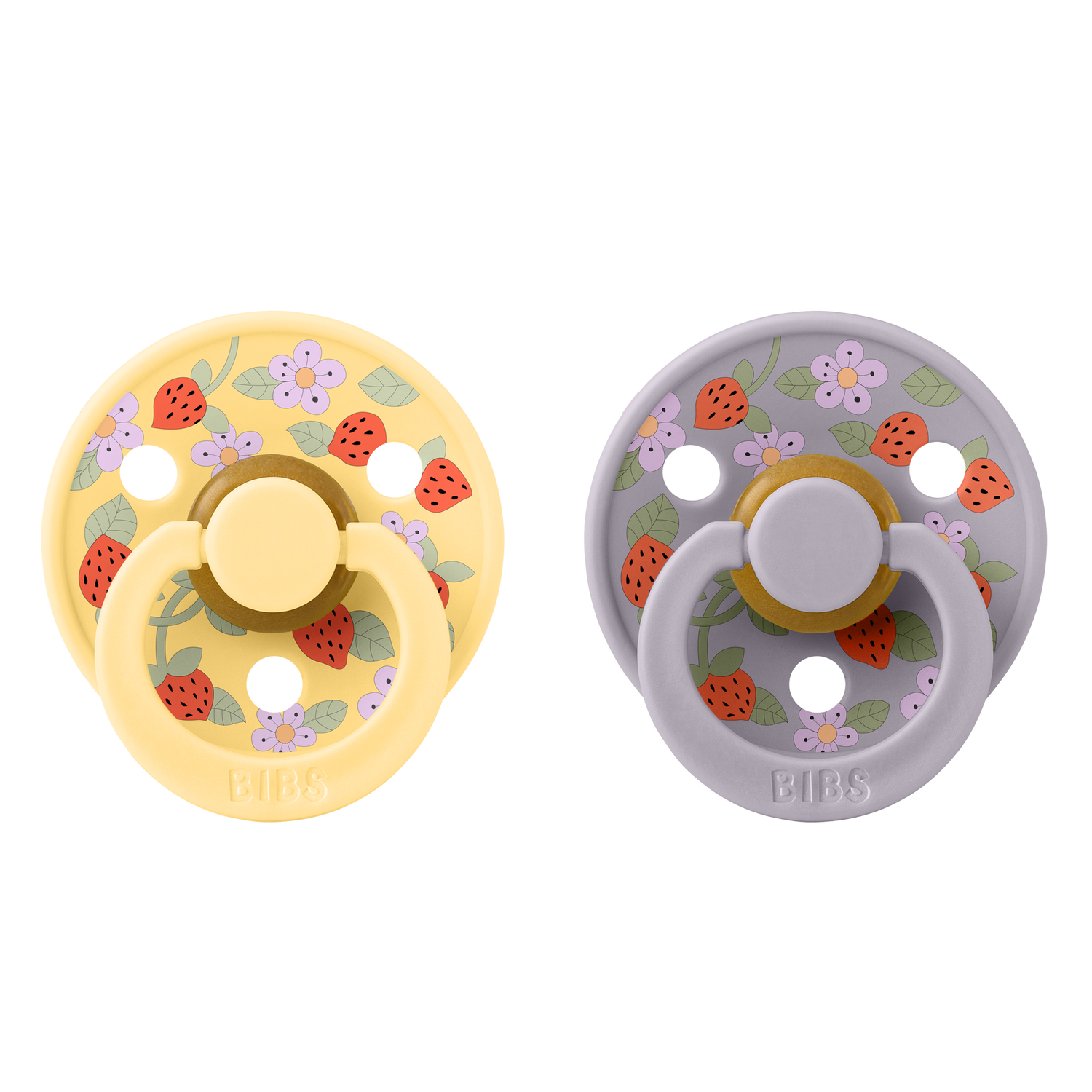 Bibs Pacifier x Liberty 2 Pack Strawberries and Cream - Pale Butter Mix