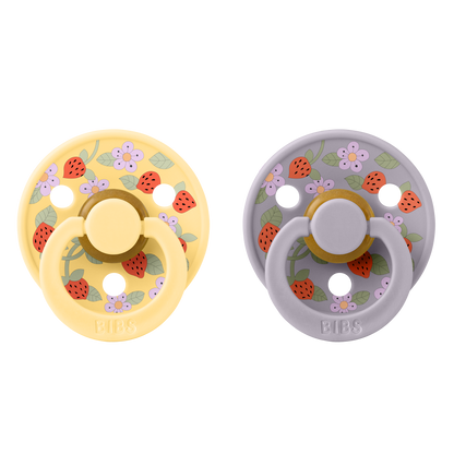 Bibs Pacifier x Liberty 2 Pack Strawberries and Cream - Pale Butter Mix