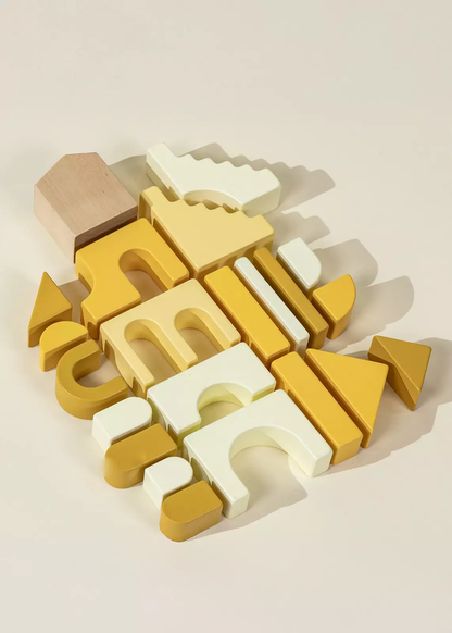 Houses Wooden Creative Blocks Set - 21 Pcs
