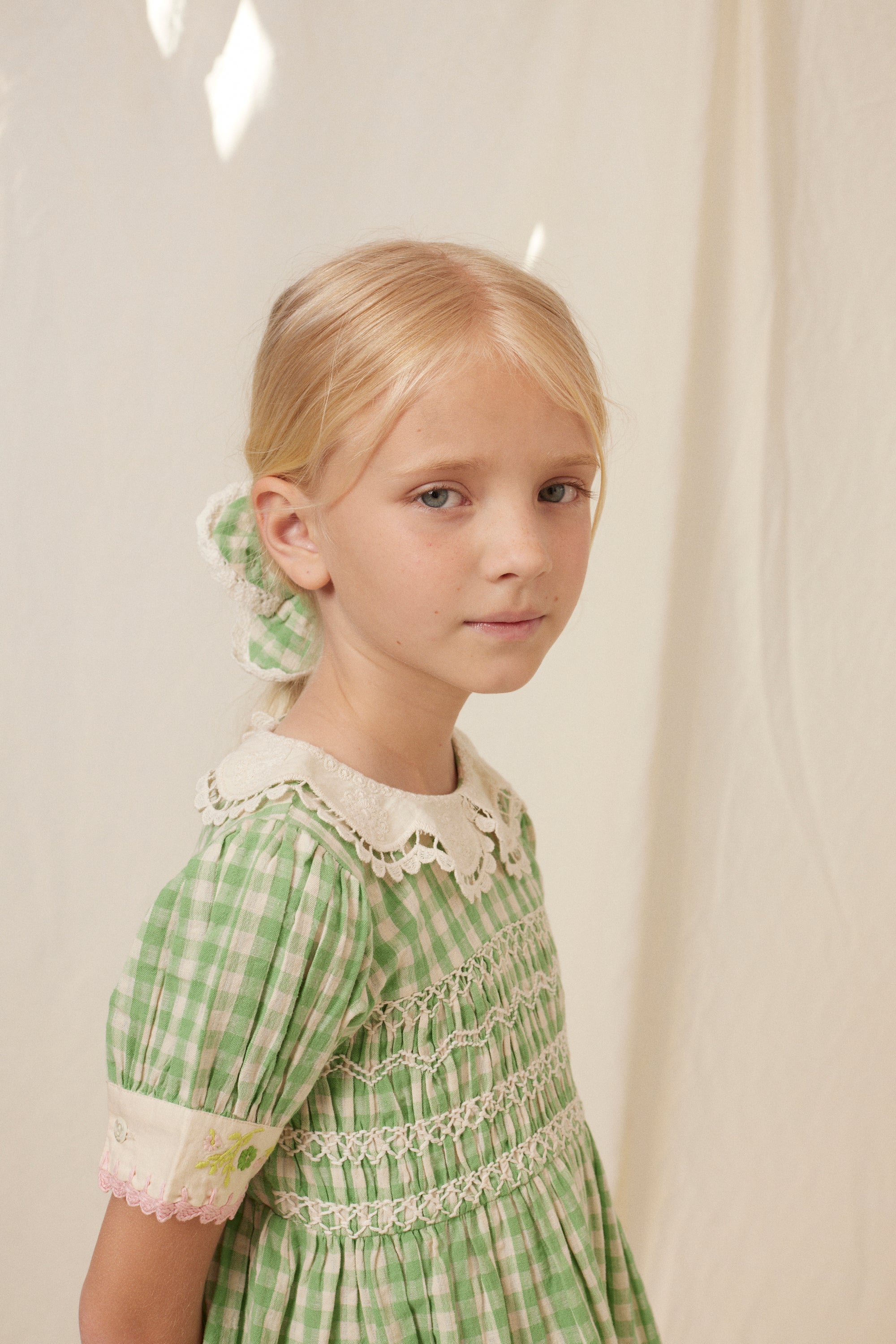Tilia Dress - Green Gingham
