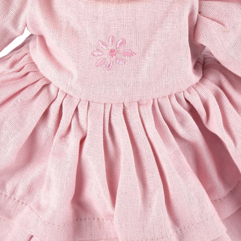 Amelia Lt. Brown Hair Doll in Pink Linen Dress