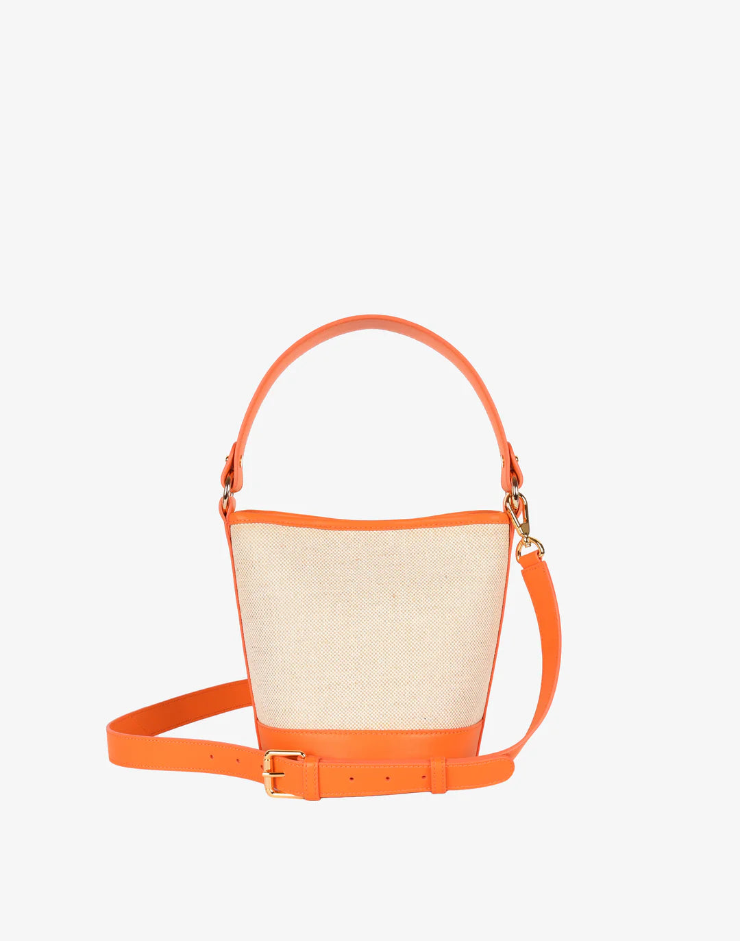 Canvas Mini Bucket Bag Linen / Orange