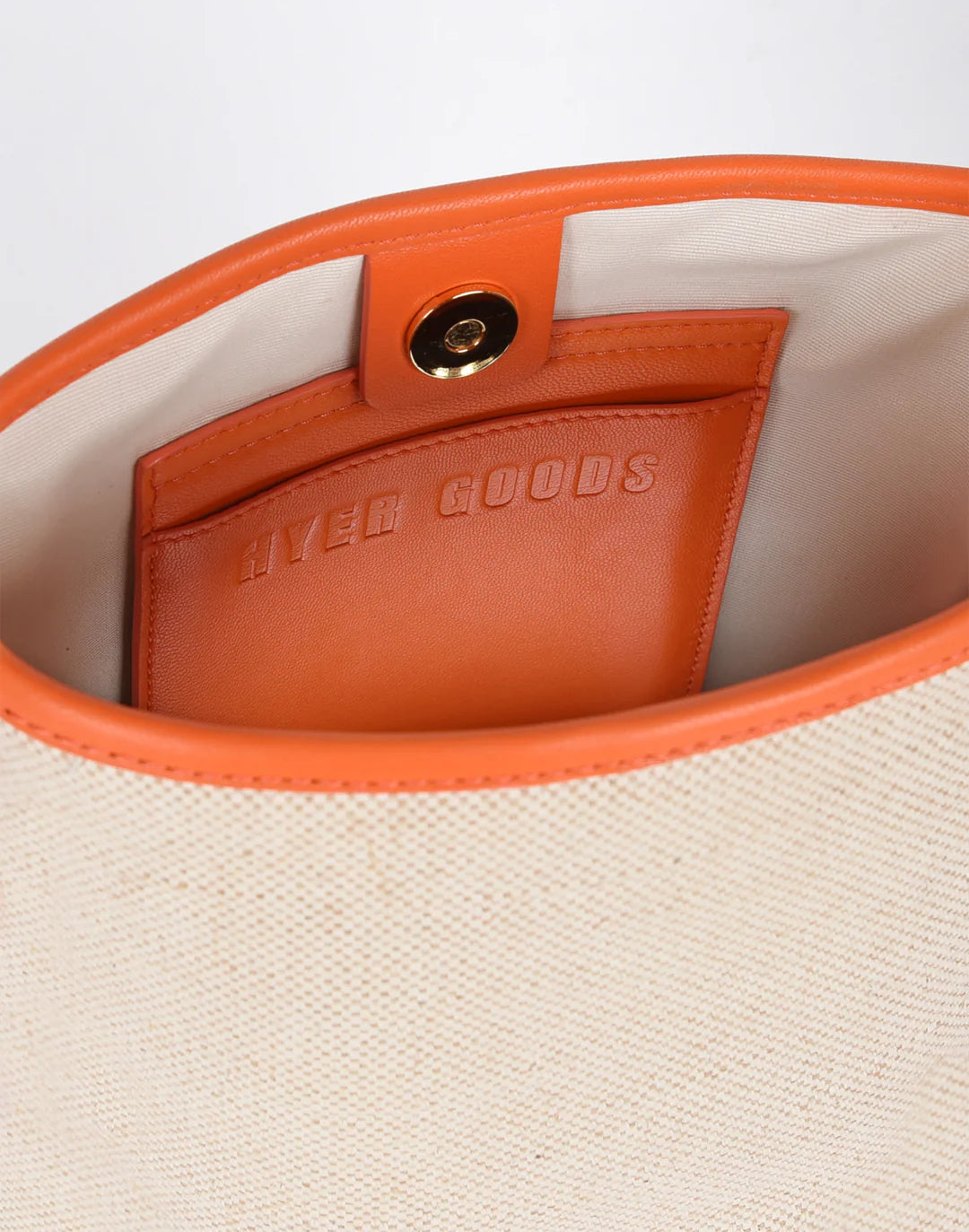 Canvas Mini Bucket Bag Linen / Orange