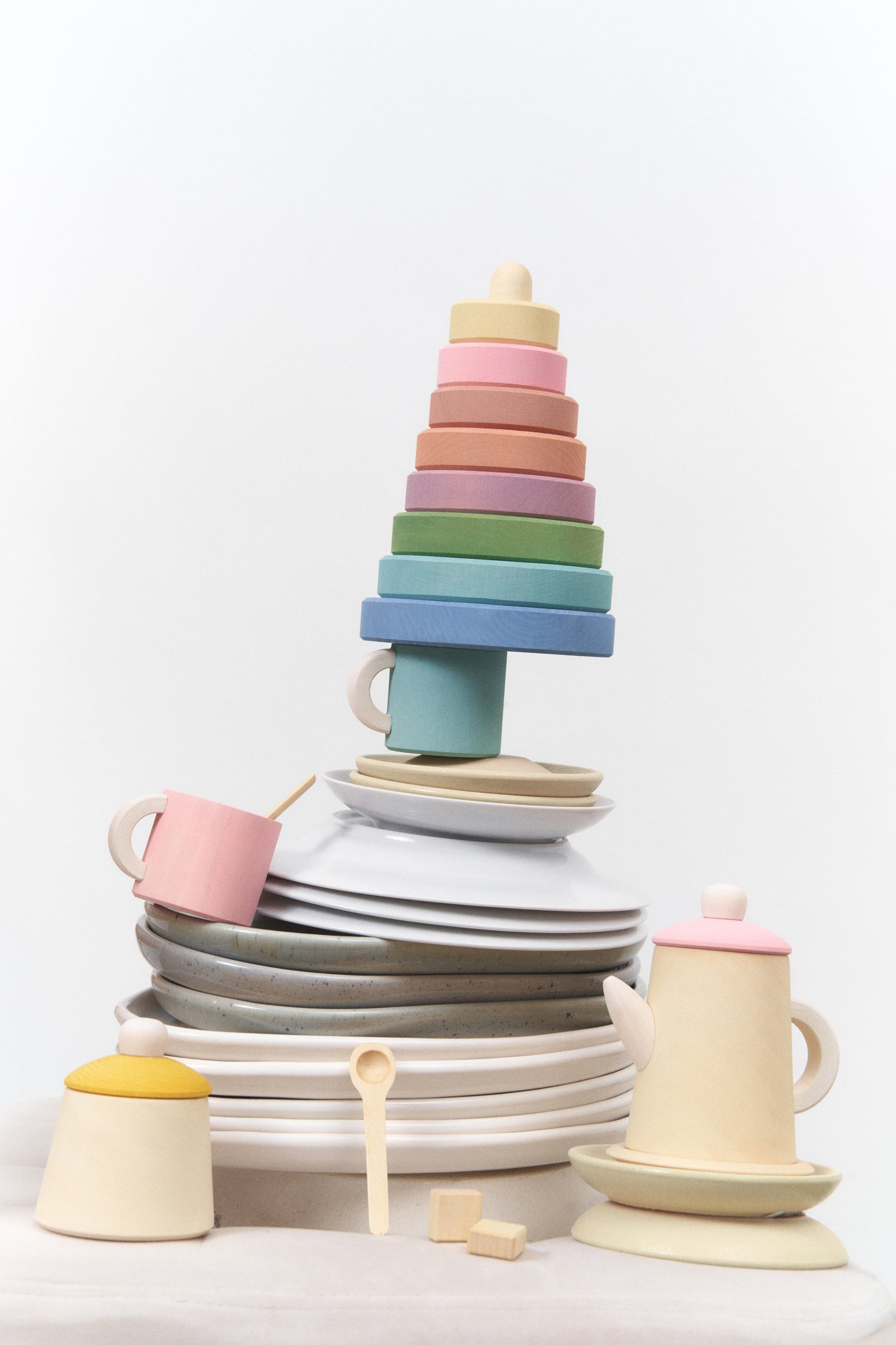 Tea Set Mustard &amp; Pink