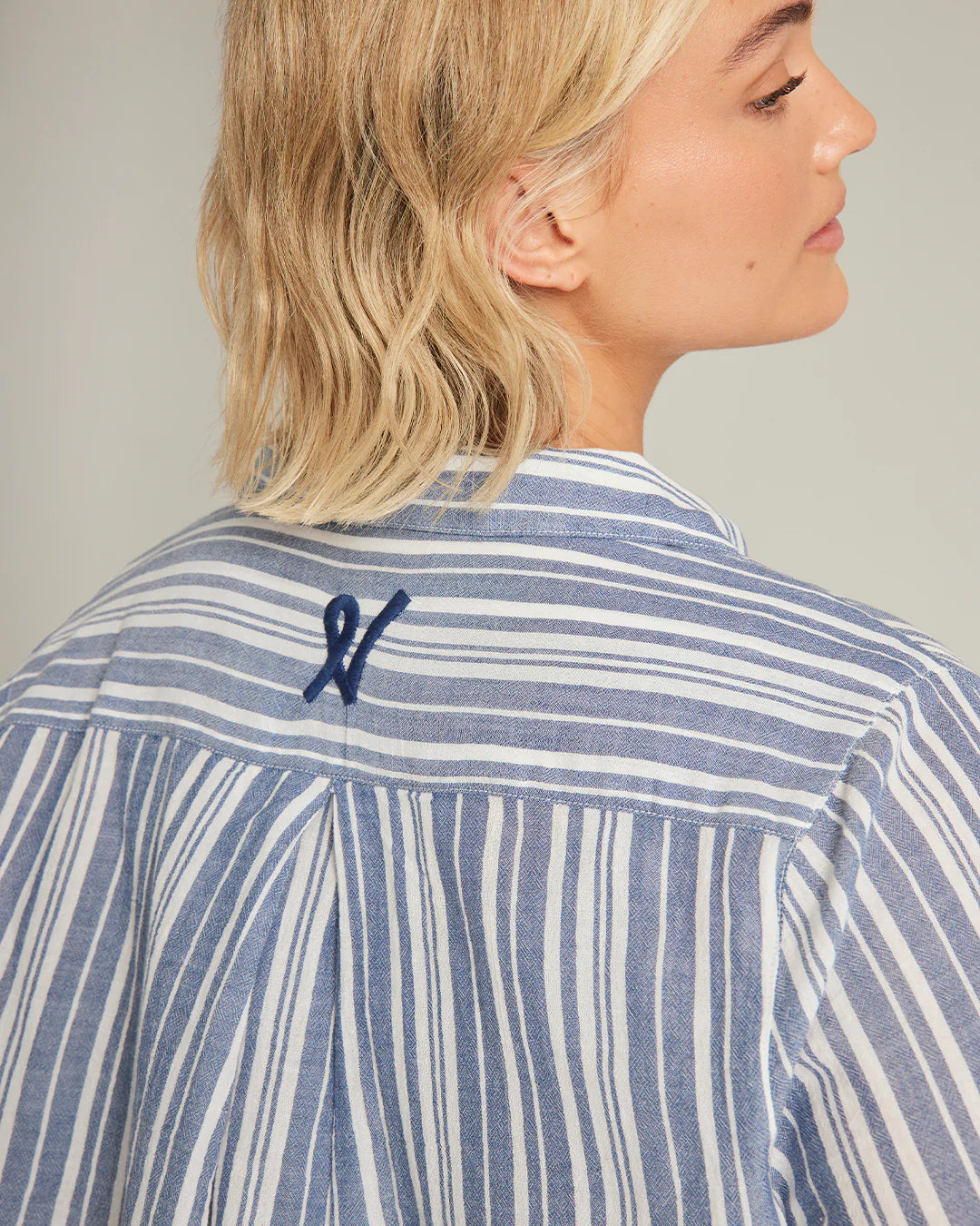 The Midi Shirt - French Navy Stripe