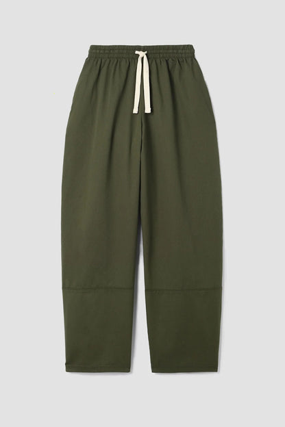 Sofia-Jane Organic Cotton Twill Trousers in Olive