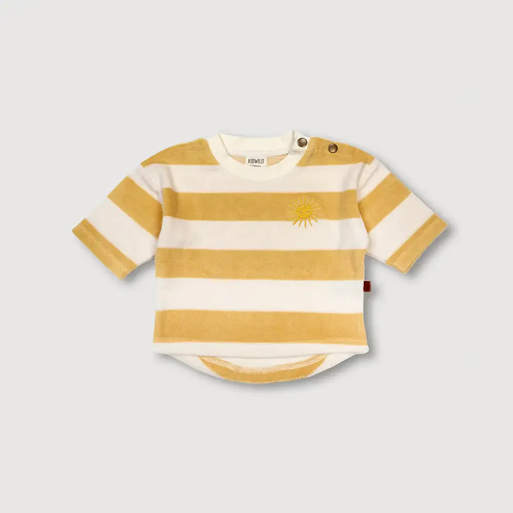 Organic Boxy Sweatshirt -  Yellow Stripe