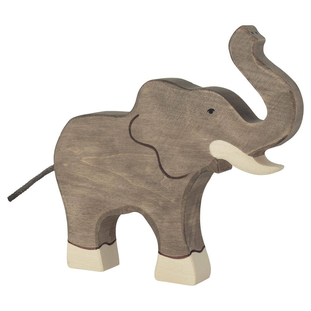 Holztiger Elephant, Trunk Raised