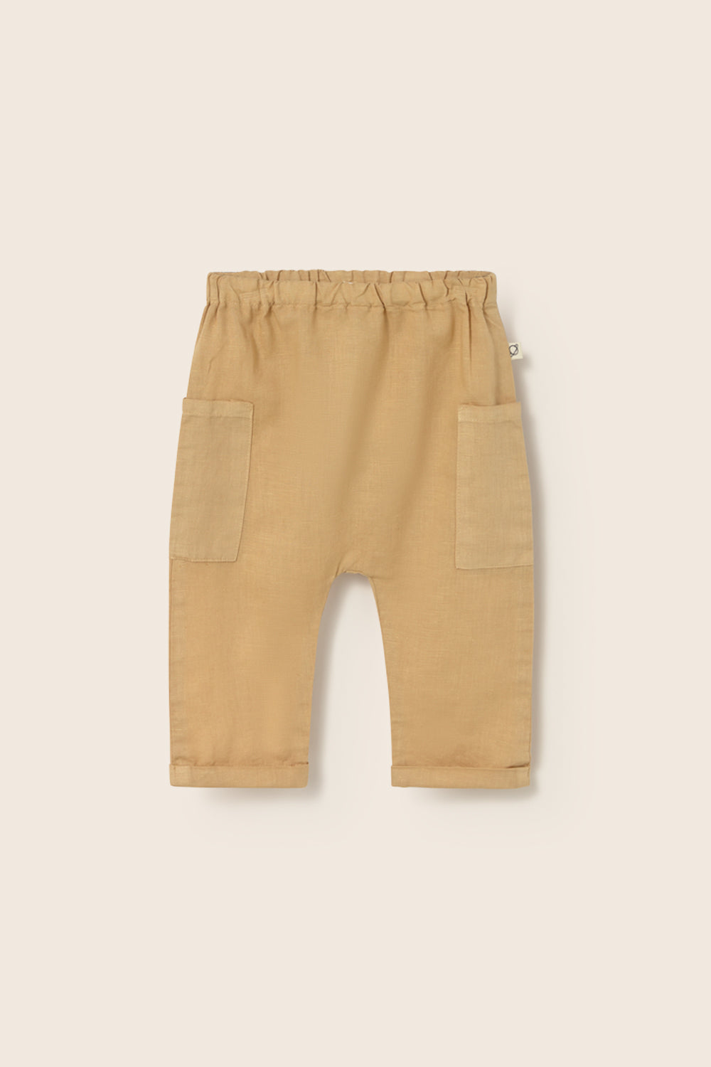 Cotton Linen Baby Pants - Sand