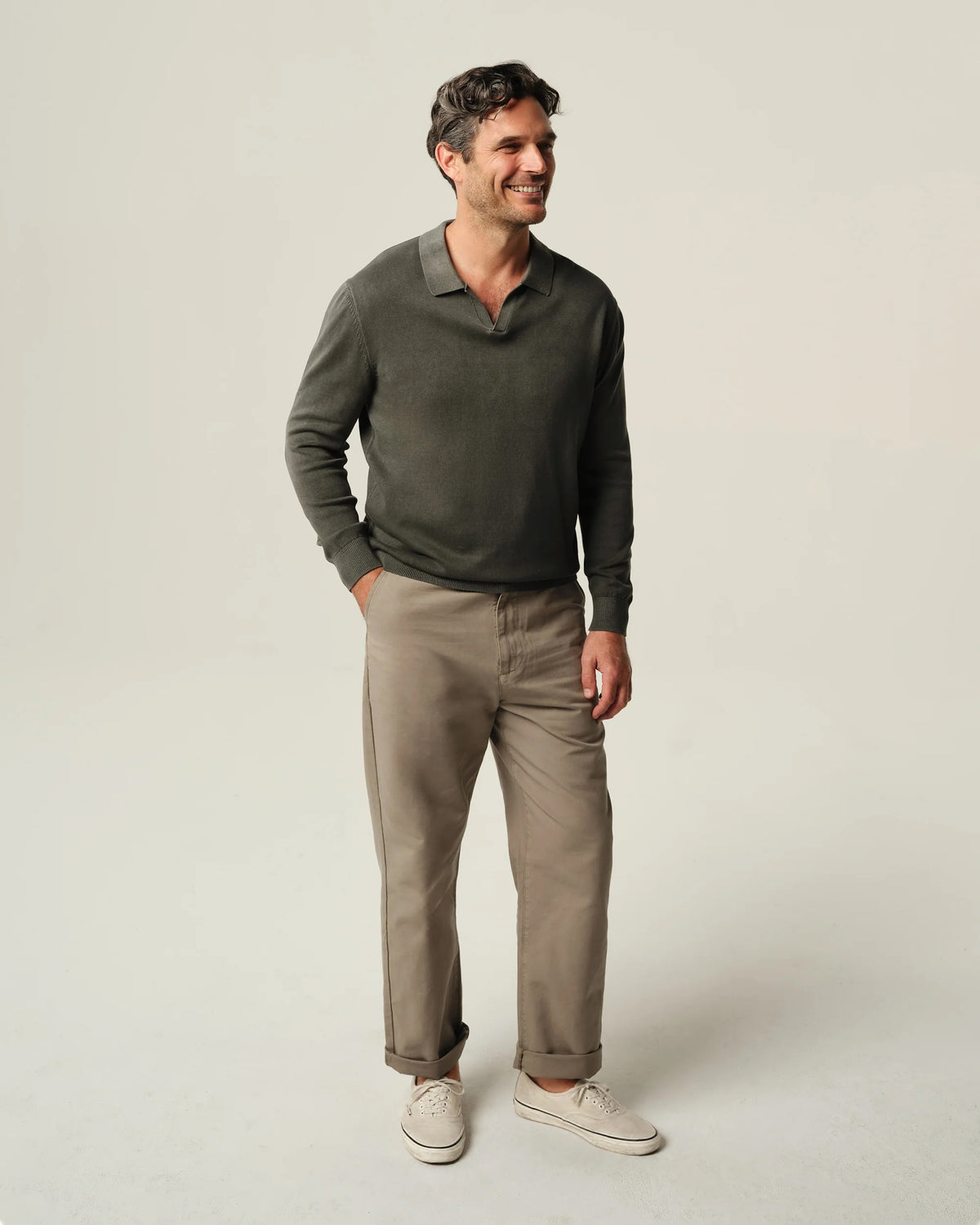 Long Sleeve Lolo Sweater Polo - Juniper