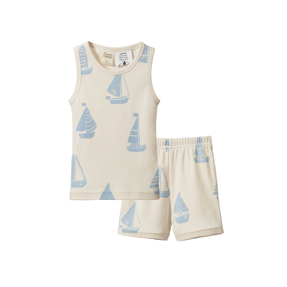 Singlet Pyjama Set - Regatta Blue Print