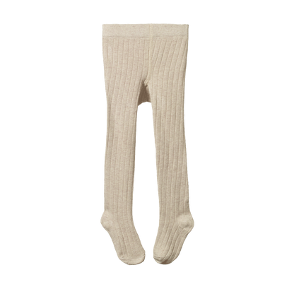 Organic Cotton Tights - Oatmeal Marl