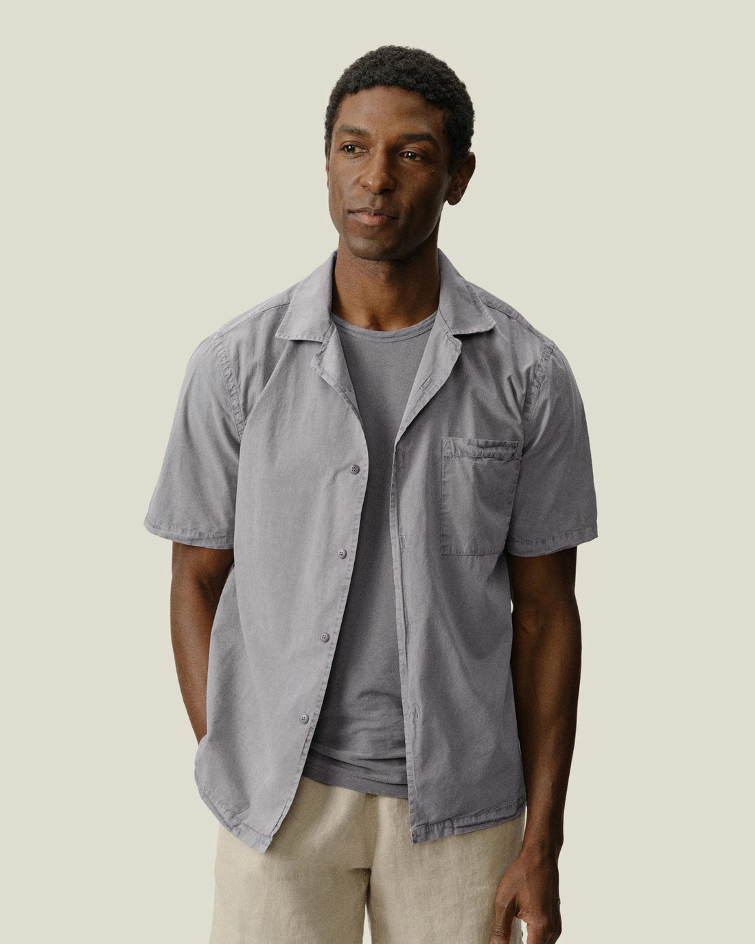 Air Cotton Camp Shirt - Silver