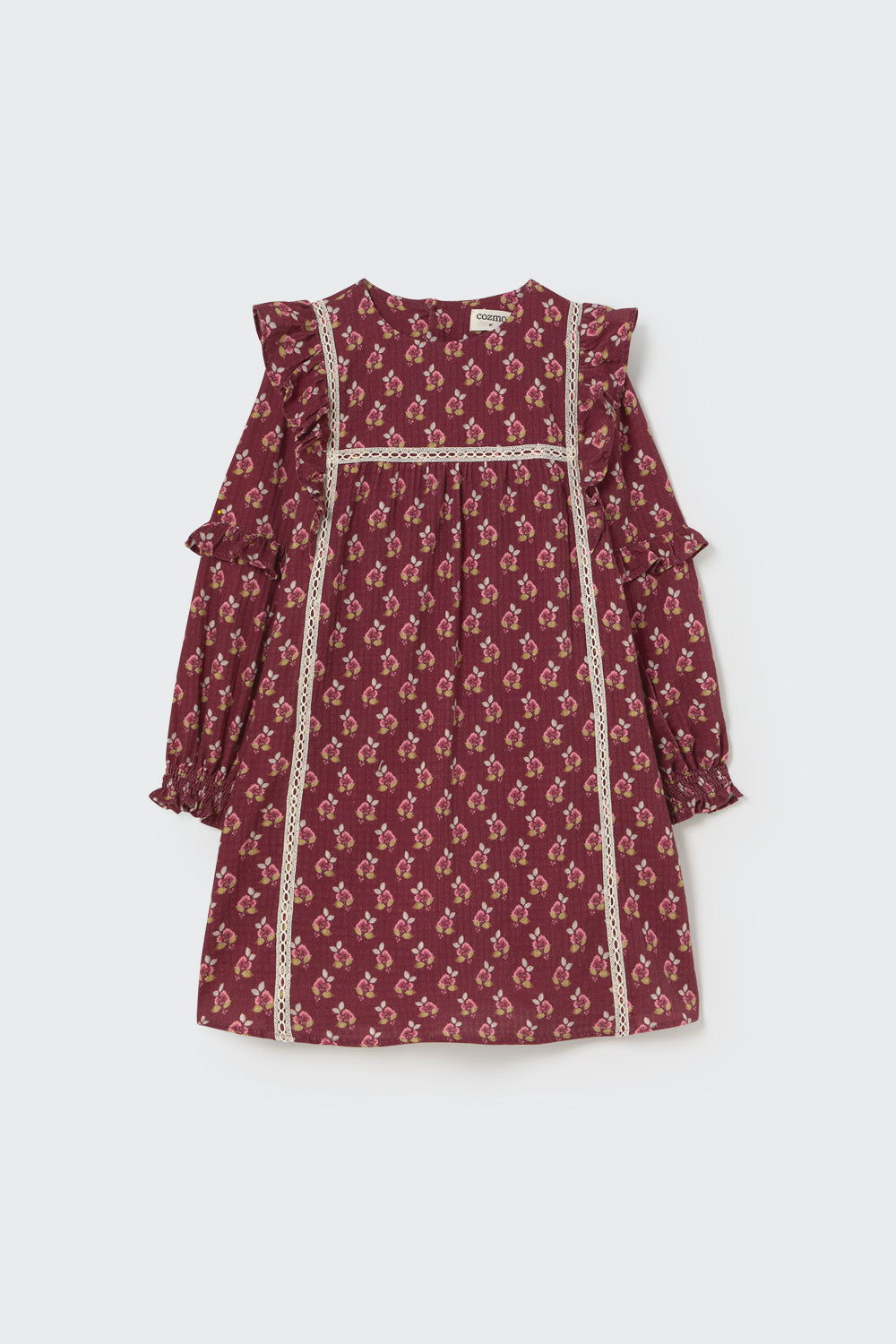 Bloom Textured Dress Burgundy