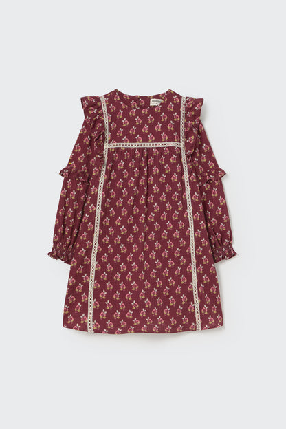 Bloom Textured Dress Burgundy