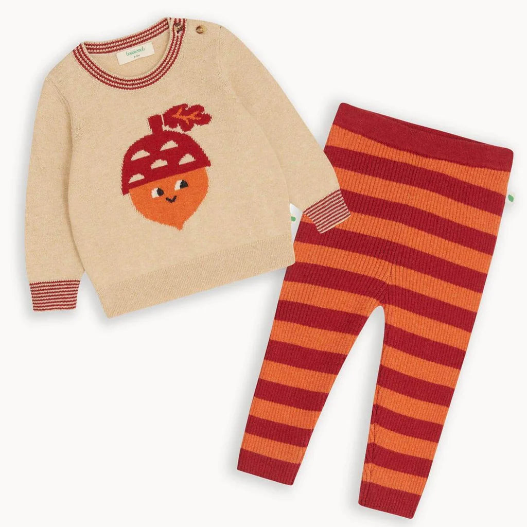 Ramble &amp; Perry Baby Set - Biscuit Sweater &amp; Legging Set