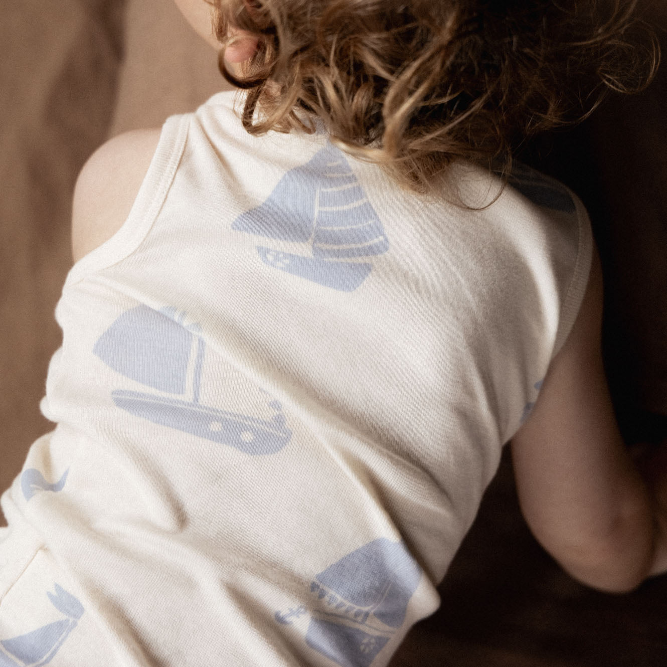 Singlet Pyjama Set - Regatta Blue Print