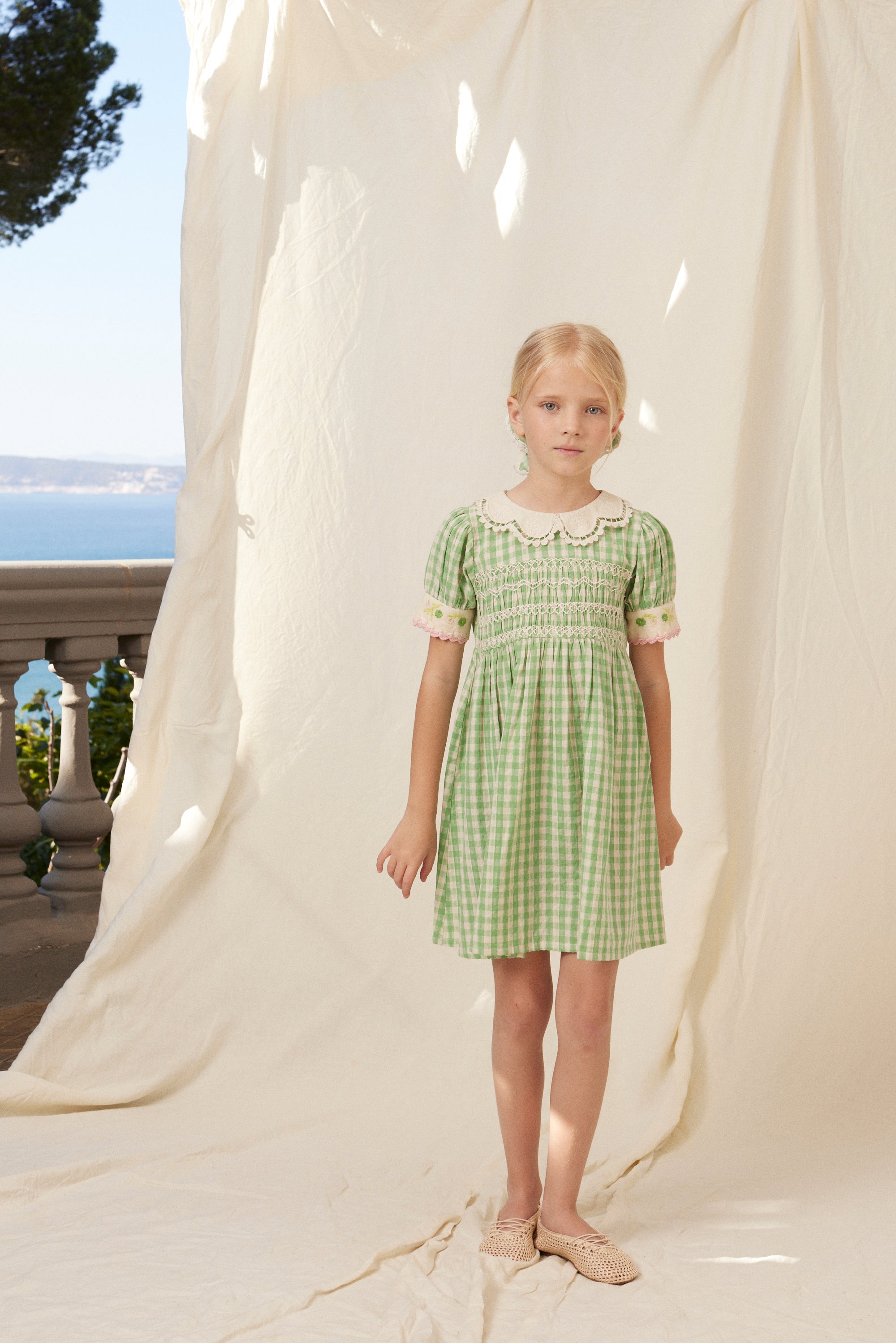 Tilia Dress - Green Gingham