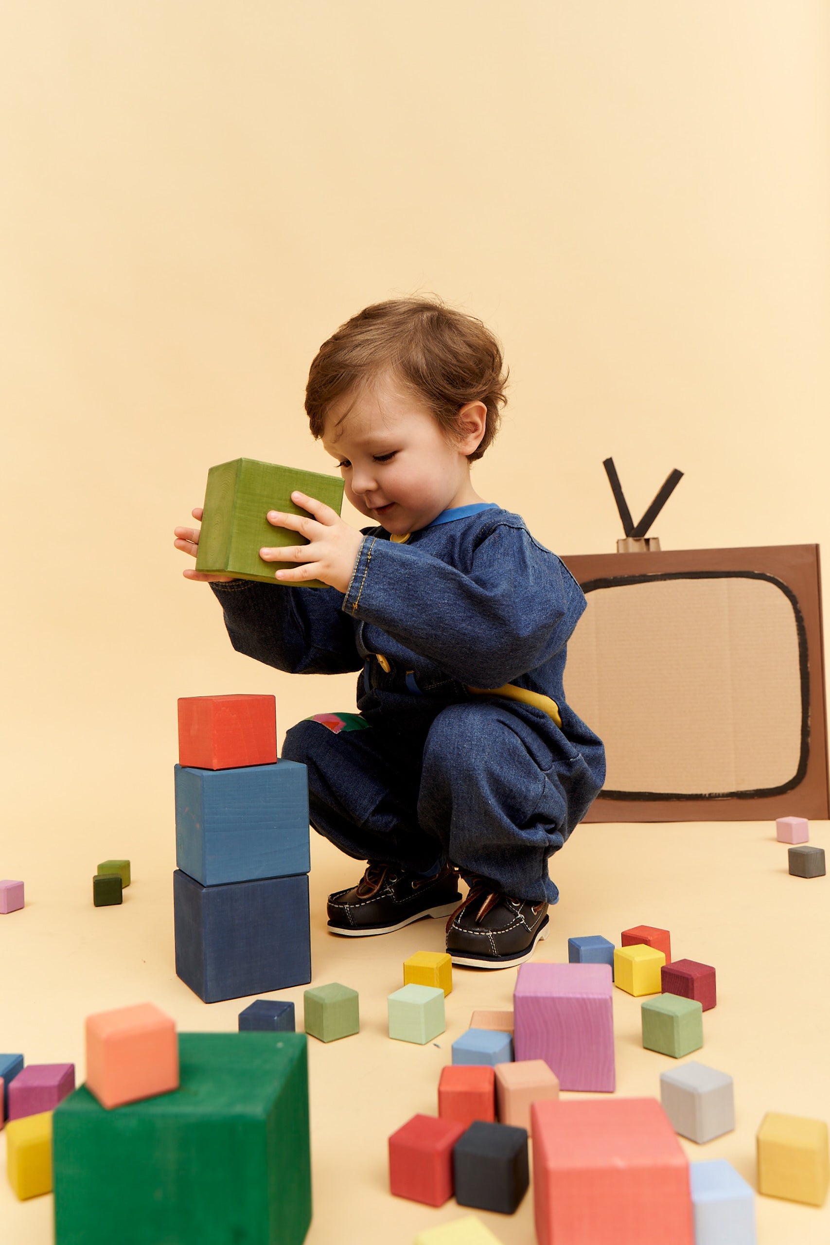 Big Triple Cubes Set Colorful