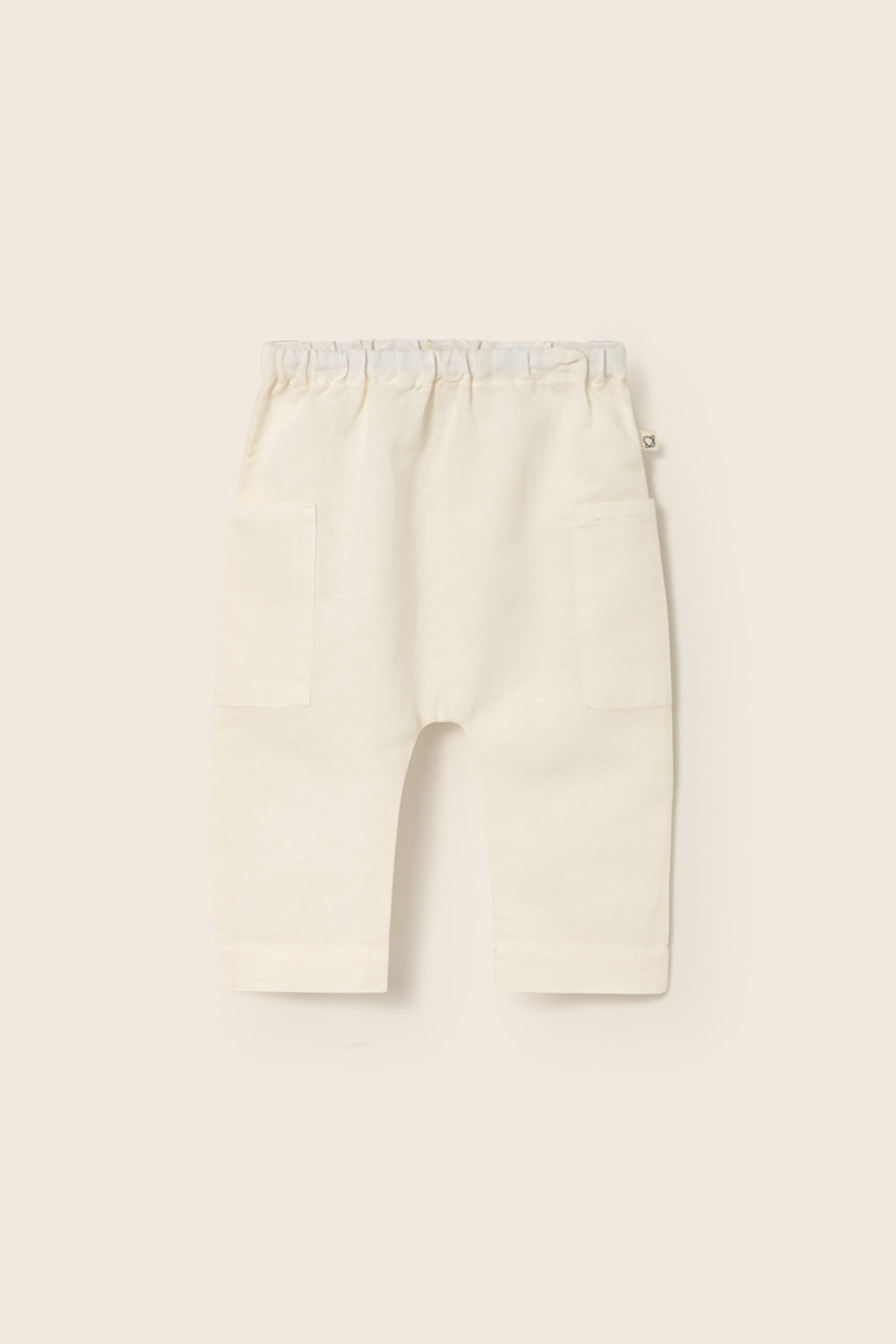 Cotton Linen Baby Pants - Ivory