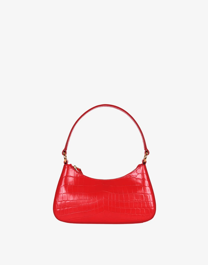 Luxe Mini Shoulder Bag Bright Red Croco