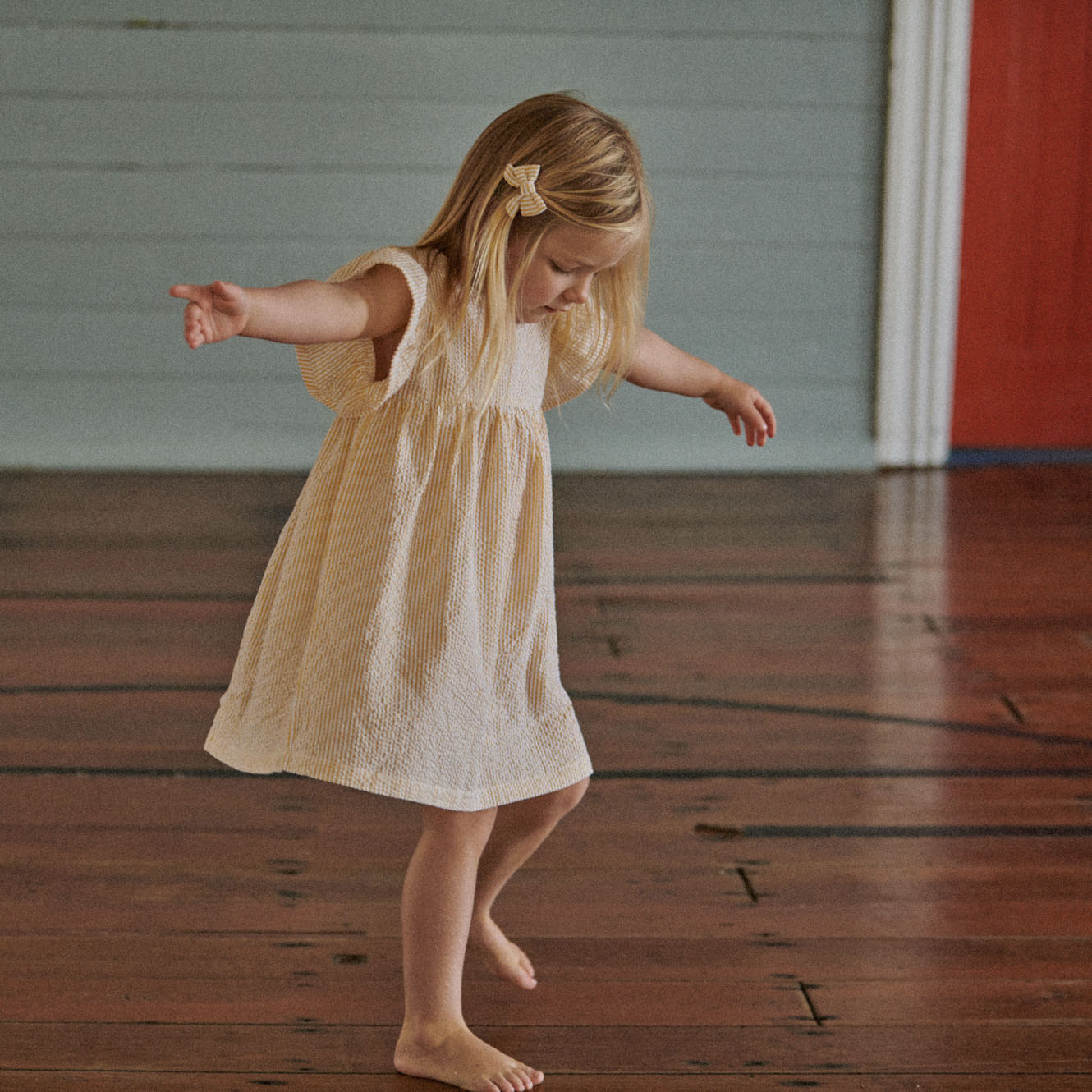 Bonnie Dress - Golden Stripe