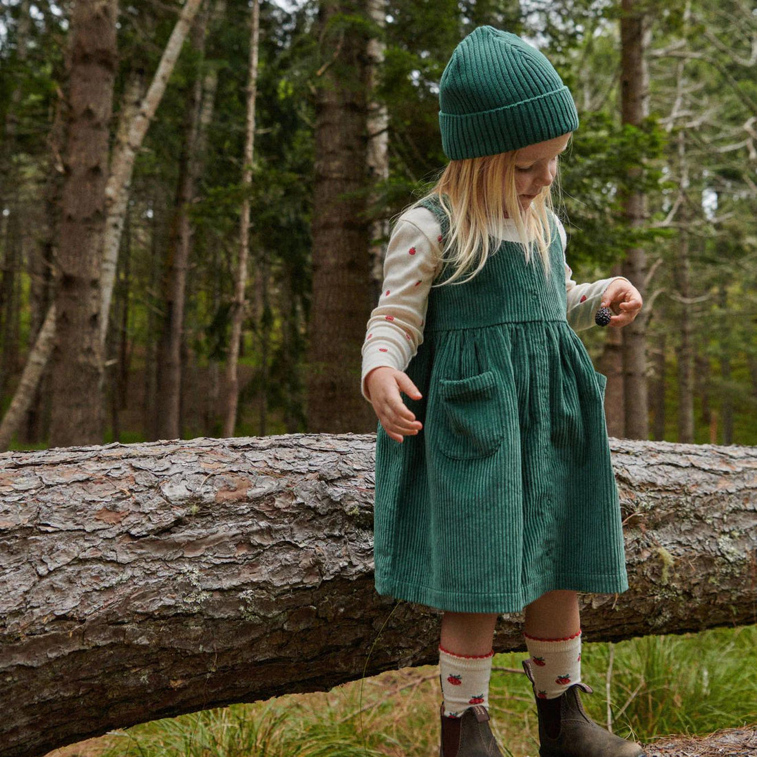 Amelia Baby Pinafore - Pine