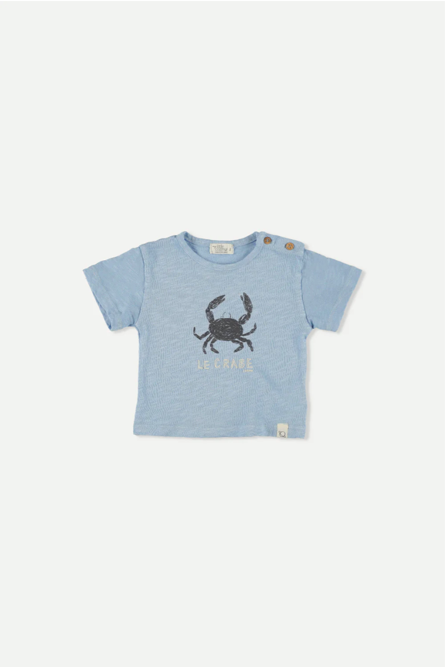 Slub Print Baby T-Shirt Crabe