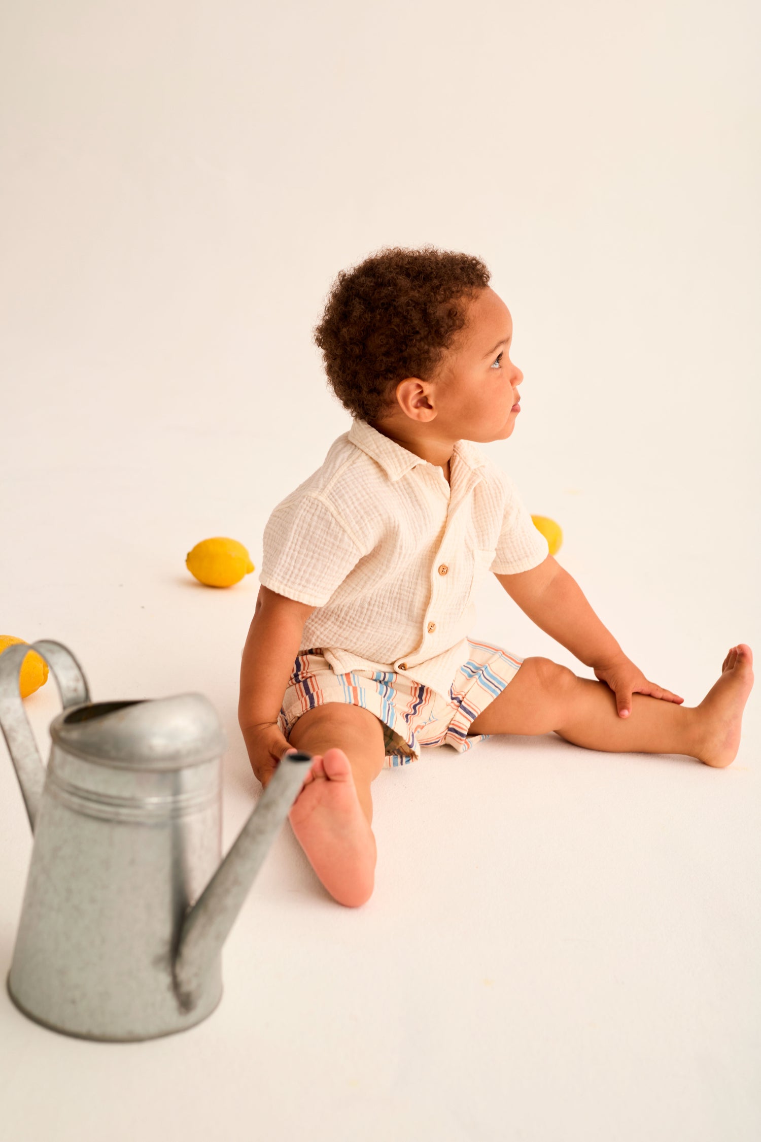 Soft Gauze Cotton Baby Shirt - Ivory