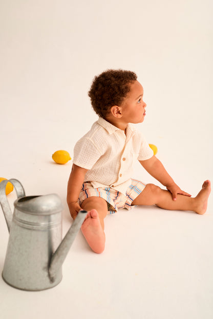 Soft Gauze Cotton Baby Shirt - Ivory