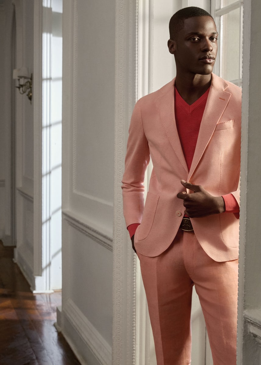 Cotton Pique Jacket - Peach