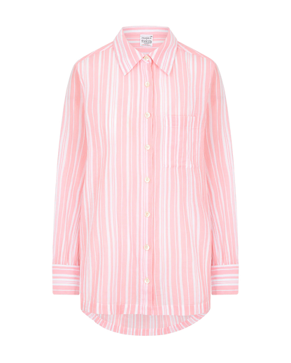 The Midi Shirt - Fondant Pink Stripe