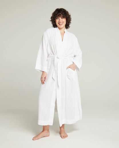 The Classic Belted Robe  - Cotton White