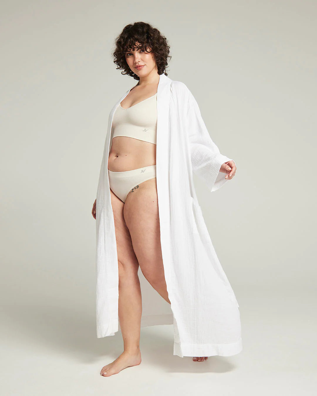 The Classic Belted Robe  - Cotton White