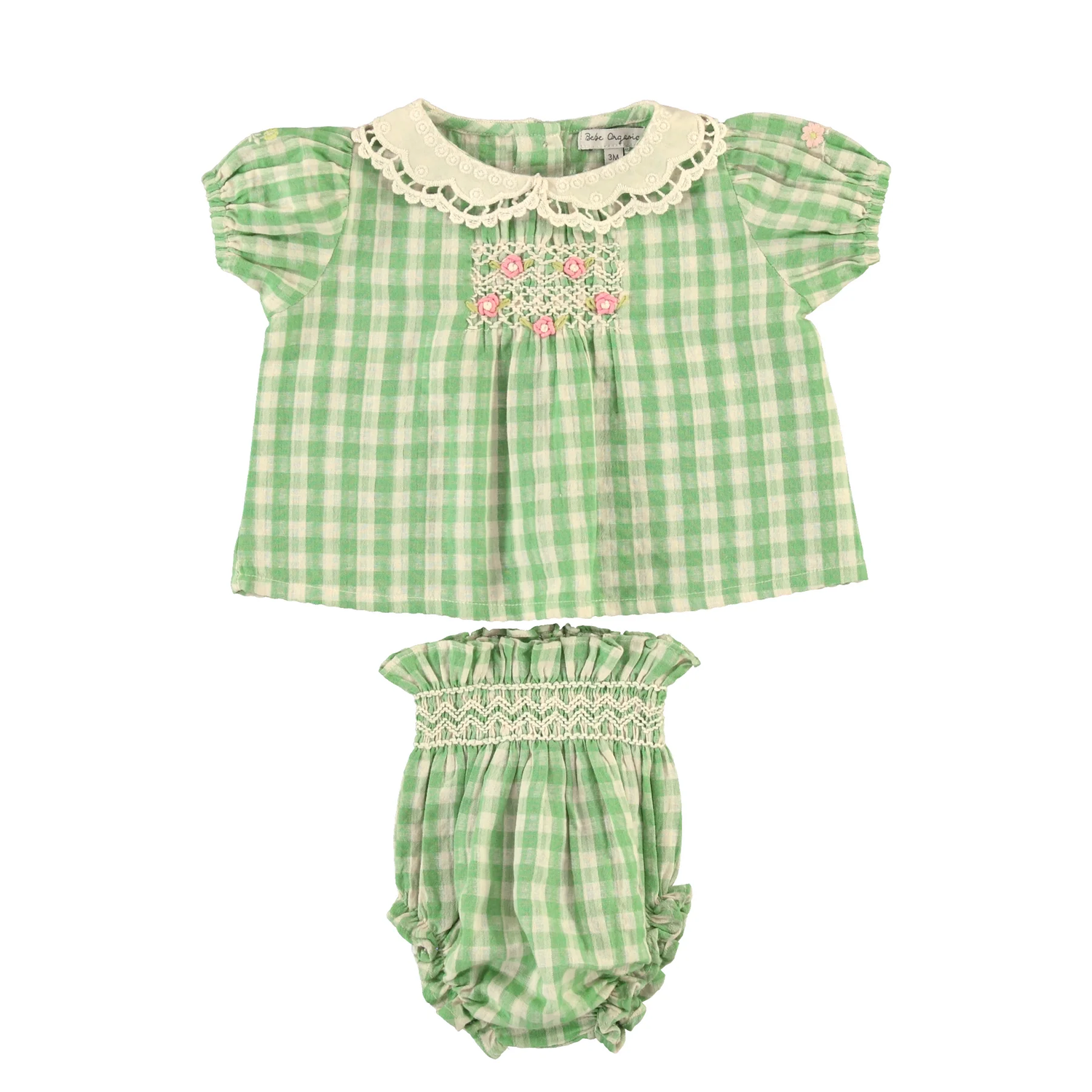 Tilia Baby Set - Green Gingham