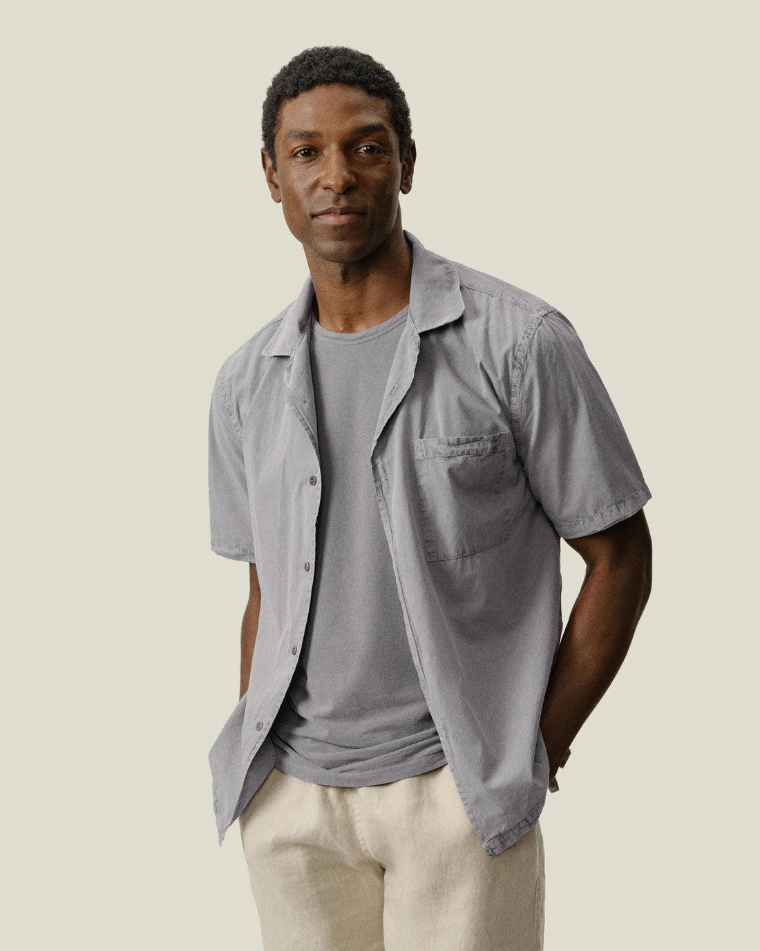 Air Cotton Camp Shirt - Silver