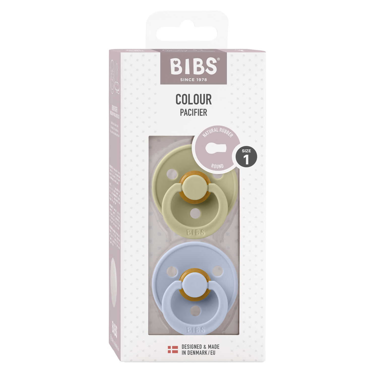 Bibs Pacifier 2 Pack - Khaki/Dusty Blue