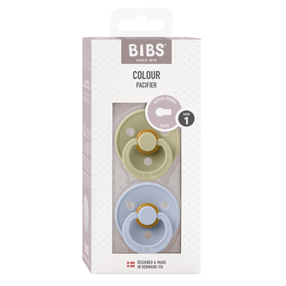 Bibs Pacifier 2 Pack - Khaki/Dusty Blue