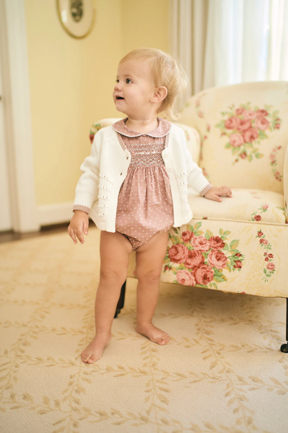Emmy Bubble in Rose Swiss Dot