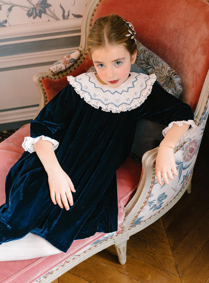 Celeste Navy Bishop Dress