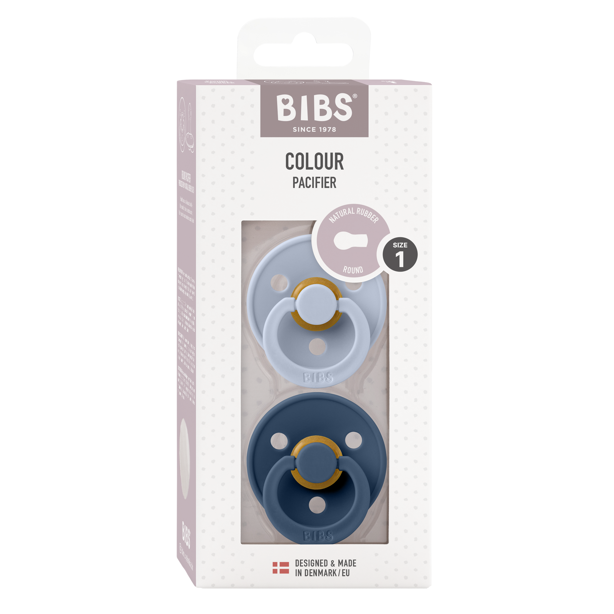 Bibs Pacifier 2 Pack - Dusty Blue/Steel Blue