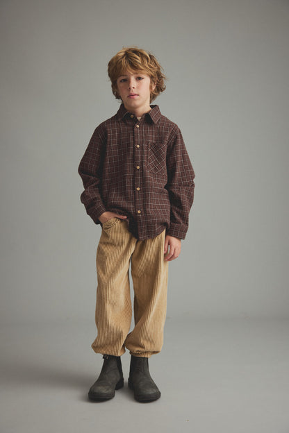 Plaid Check Shirt - Brown