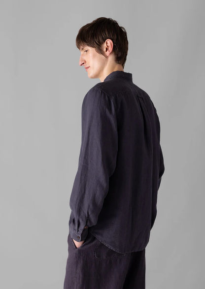 Loop Button Linen Shirt Slate