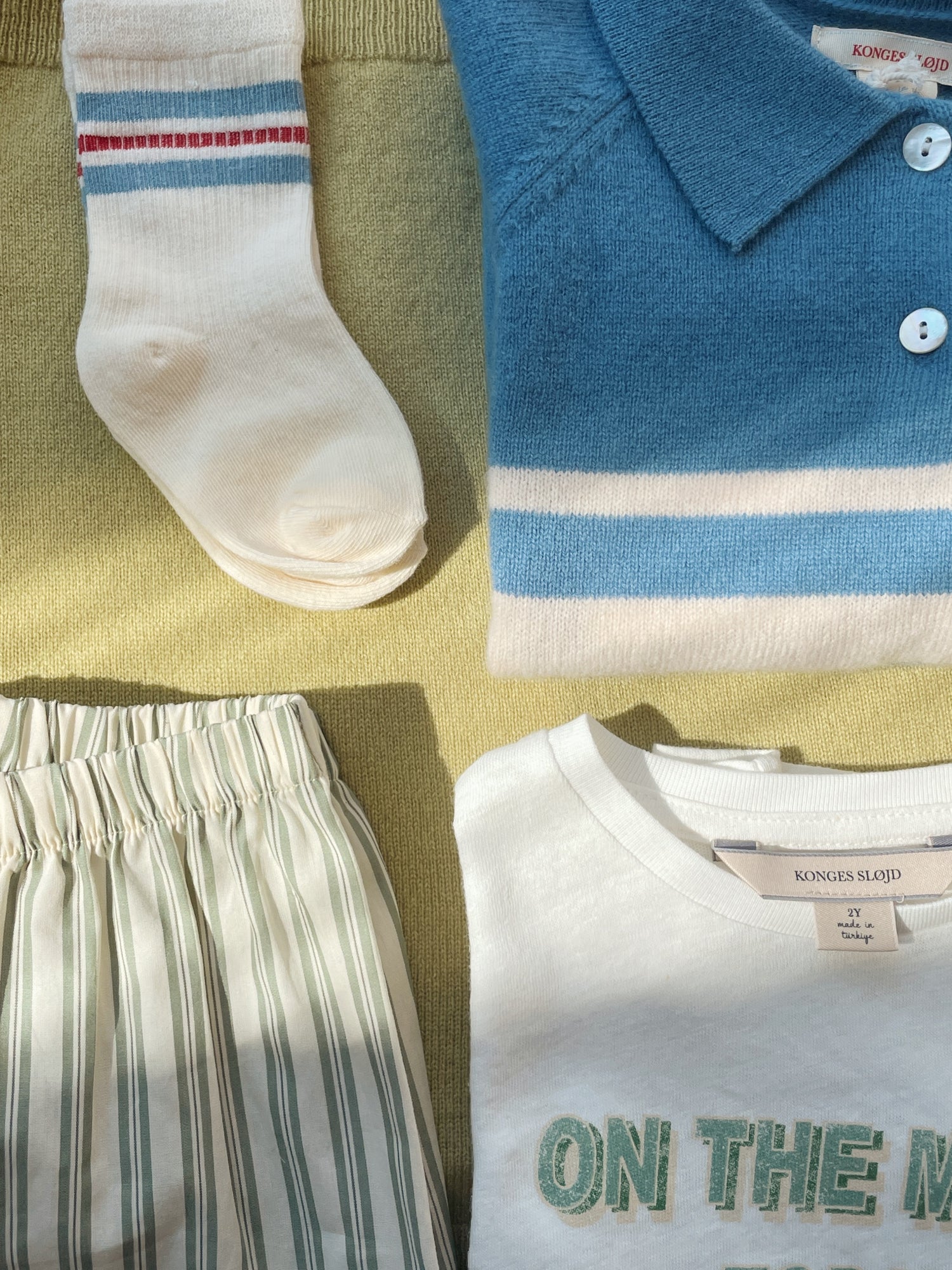 Azur Baby Shorts - Basil Stripe