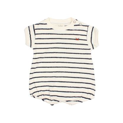 Baby Terry Stripes Romper Nuit