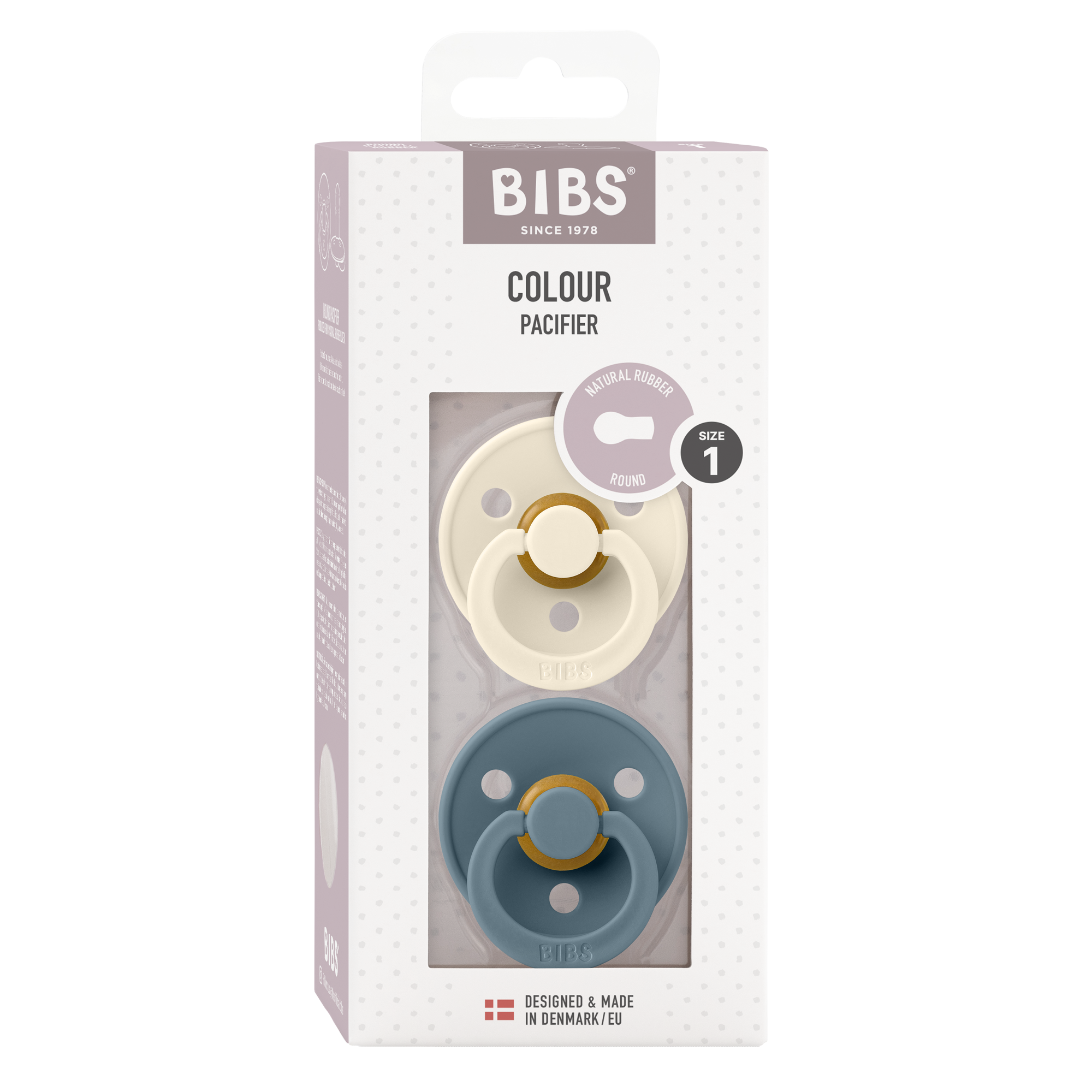 Bibs Pacifier 2 Pack - Ivory/Petrol