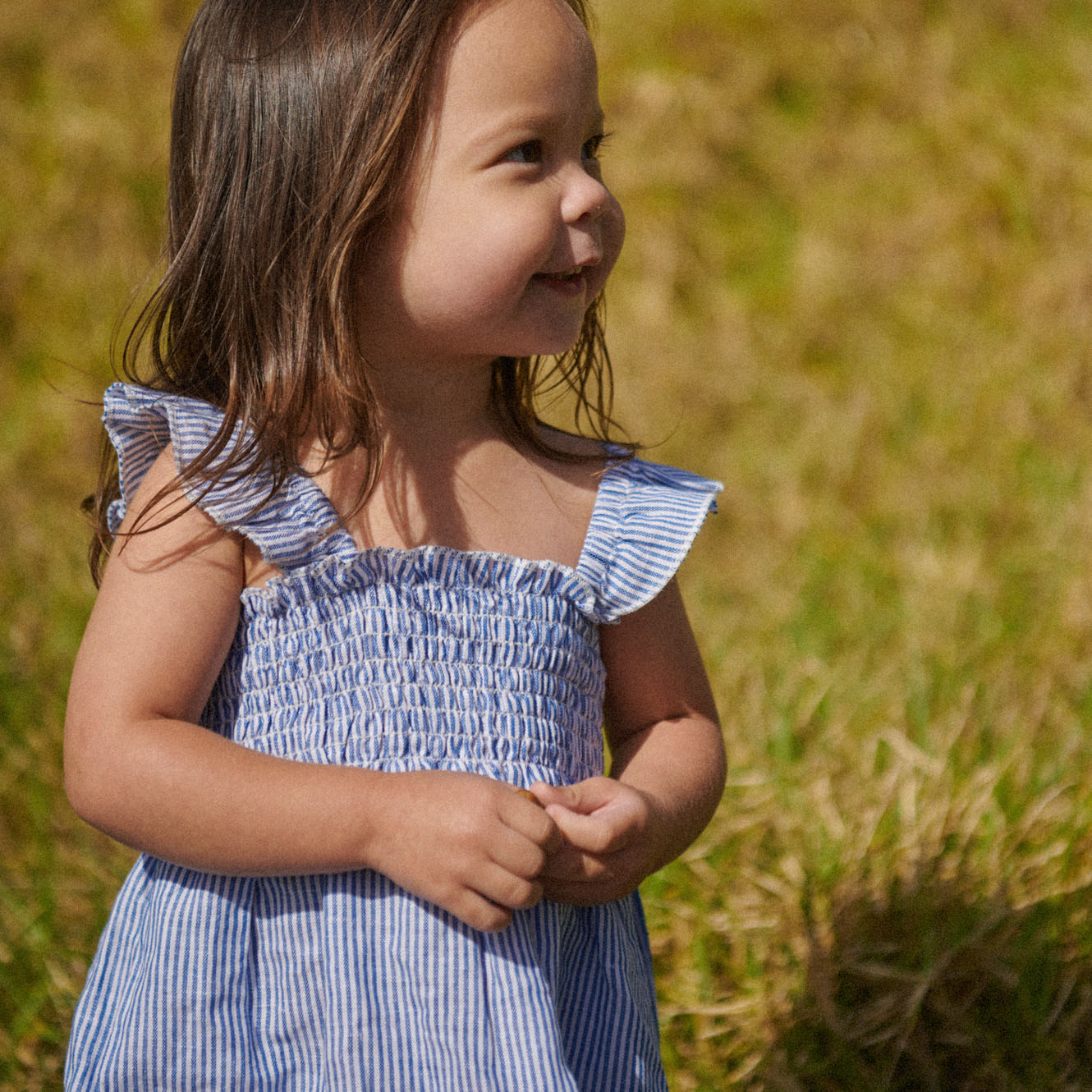 Gala Dress - Blue Stripe