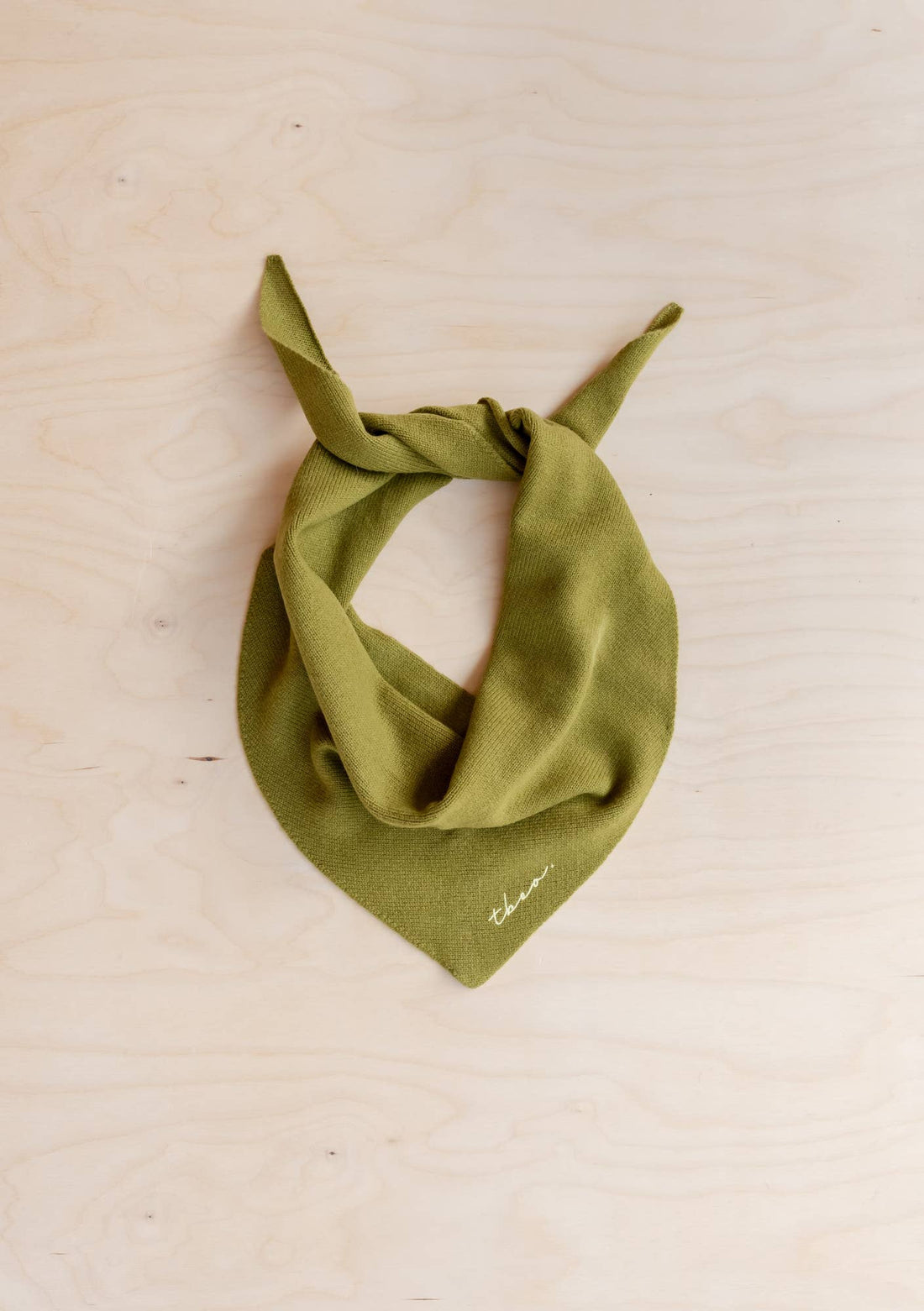Merino Triangle Scarf in Olive