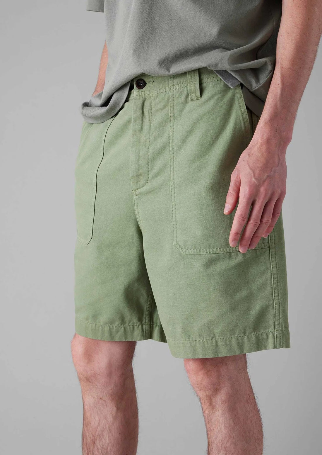 Rory Cotton Canvas Shorts Light Sage